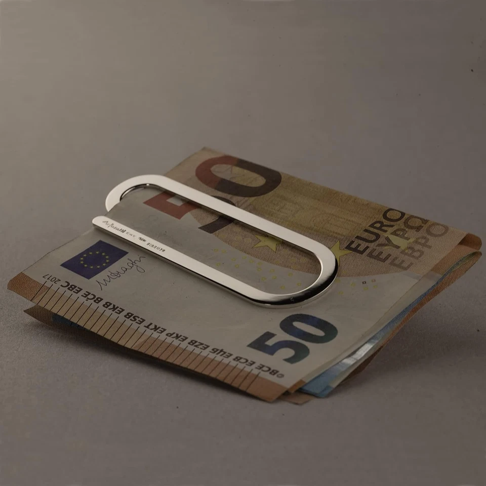 Fermasoldi Graffetta in Argento Sterling 925 Piatta Lunga. Clip Fermasoldi Graff - Immagine 3 di 4