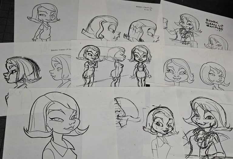 "I Miss You" Music Video Cartoon Model Sheets! 22 Pages! Spumco!