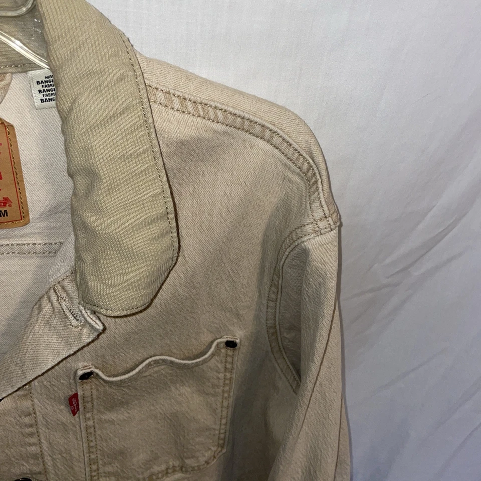Chaqueta Vaquera Levi’s Hombre Talla Mediana Beige Exterior Salir Fiesta Foto 4 de 4