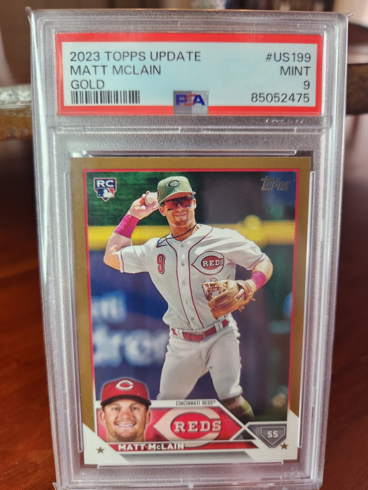 2023 Topps Update Gold 0408/2023 #US199 (RC) Matt McLain PSA 9