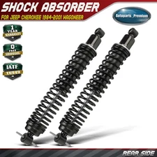 2x Rear Shock Absorber with Coil Spring Load Adjusting for Jeep Cherokee 84-01