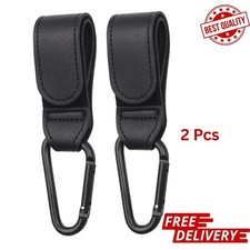 2x Leather Buggy Clips Pram Hooks For Bags Baby Pushchair Clips Stroller Hooks.