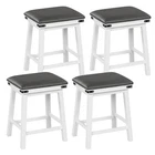 4PCS PU Leather Bar Stools 24" Counter Height Dining Stools w/Upholstered Seat