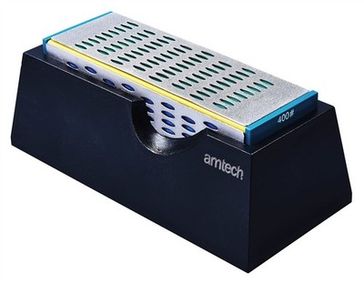 Amtech E2557 4-seitiger Diamant-Schärfblock Messerklinge Werkzeugschärfer
