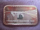 Thompson Machine Gun  1 Troy Oz. .999 Fine Silver Art Bar Golden State Mint