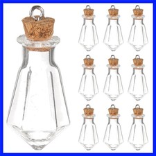 10 Packs Mini Glass Bottles with Corks Stoppers, Tiny Glass Wishing Bottles S...