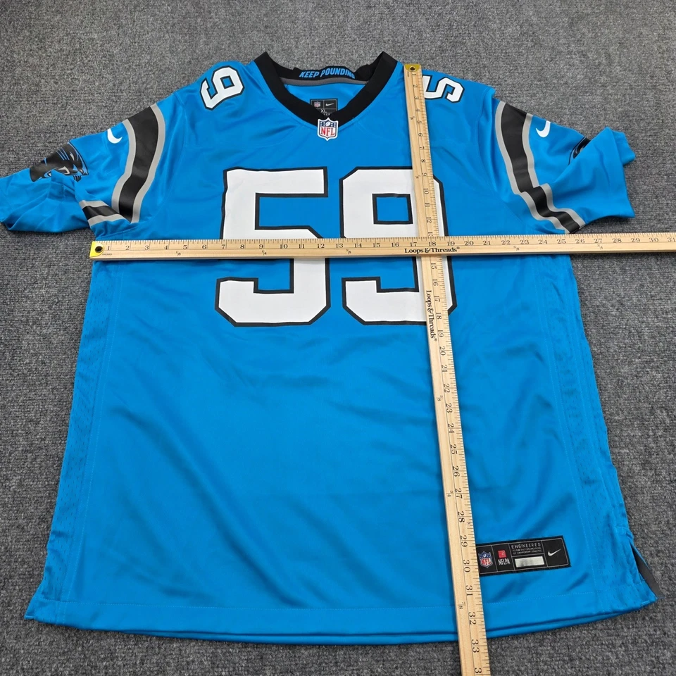 Мужская футболка Nike Carolina Panthers Luke Kuechly 59 NFL XL синяя инженерная - Изображение 4 из 4
