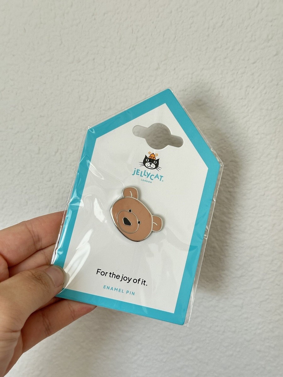 NWT jellycat official bartholomew bear badge pin Limited EDITION