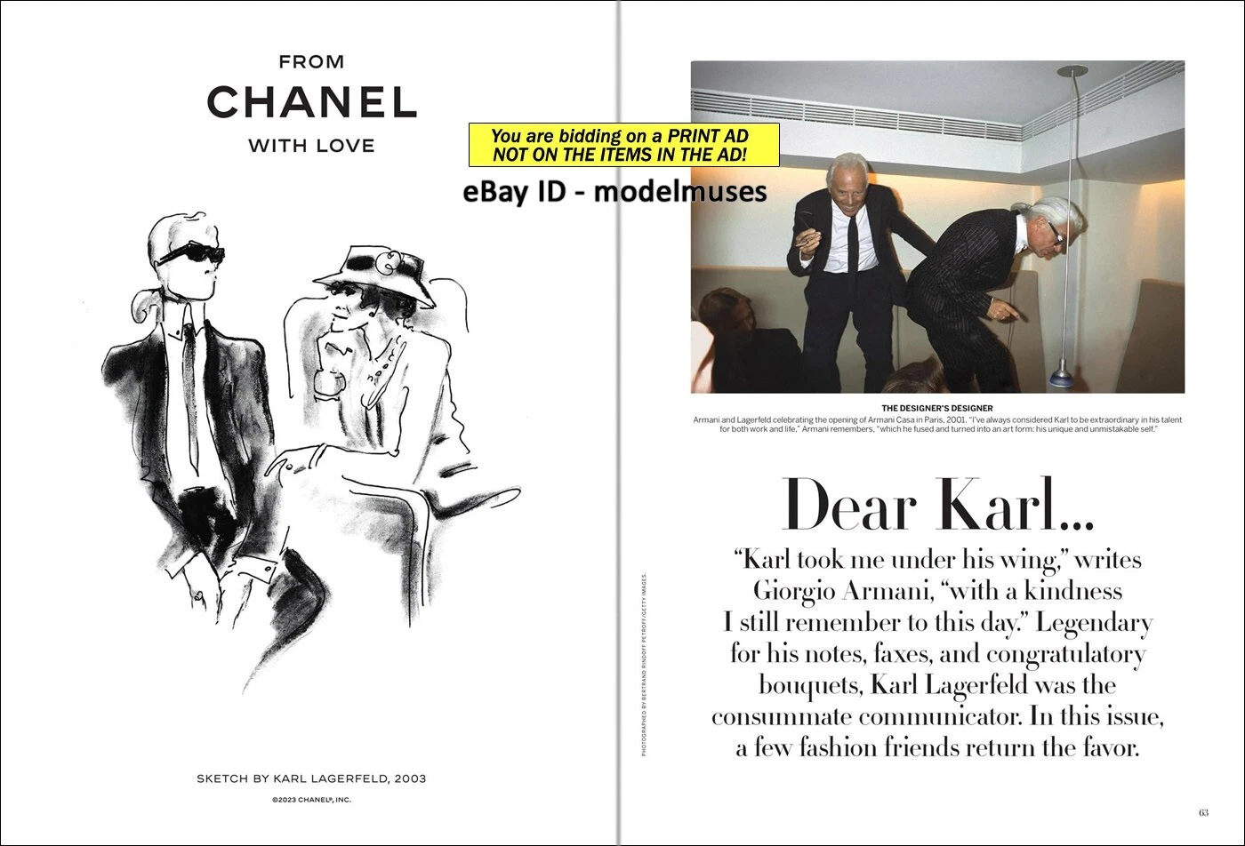 KARL LAGERFELD TRIBUTE Multimarca 12 pagine STAMPA ANNUNCIO 2023 FENDI Dior LV Armani ++