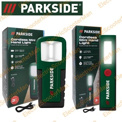 Parkside Akku Mini LED Handleuchte mit Haken oder Clip - 5 Einstellmodi