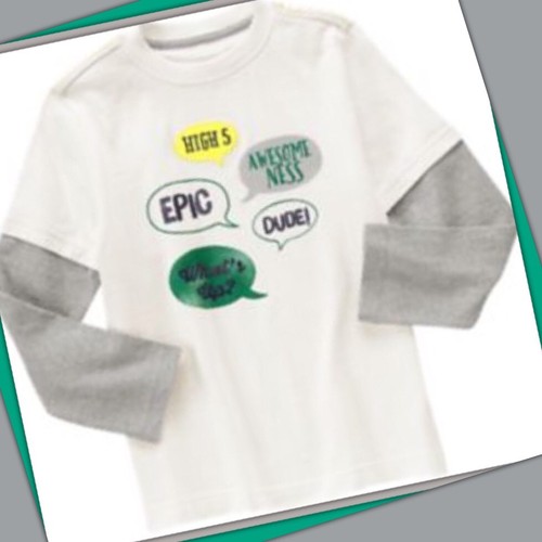 NWT Boys 6 Gymboree “WOODLAND PARTY” Cotton Faux Double-Sleeve ‘EPIC’ SHIRT TOP - Picture 3 of 3