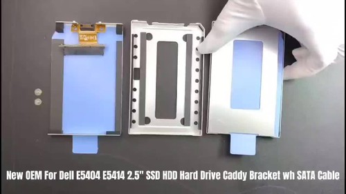 10 PCS OEM For Dell E5404 E5414 2.5" SSD HDD Bracket Hard Drive Caddy SATA Cable - Video 1 van 1