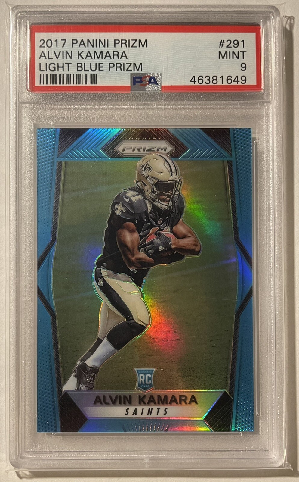 2017 Alvin Kamara Rookie Panini Prizm Light Blue #/199 PSA 9 Mint +Bonus RC 🔥