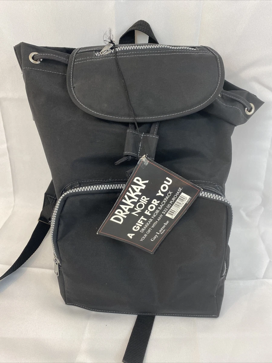 Drakkar Noir Gift Black Back Pack Travel Bag Guy Laroche Paris