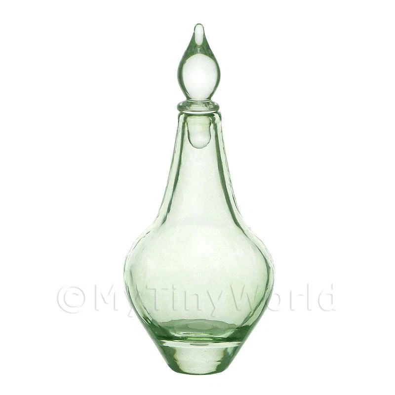 Miniature Fait Main Grand Vert Forme de Poire Pharmacie Bouteille/Décanteur - Photo 1/1