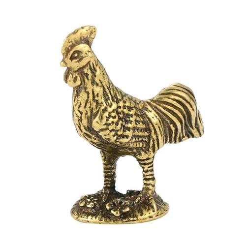 Brass Animals Ornament Statue Table Wealth Lucky Rooster Home Adorn
