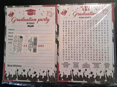 Graduation Party Games, Games for 30 Guests, Double Sided Card NEW | eBay Graduation Party Games, Games for 30 Guests, Double Sided Card NEW | eBay