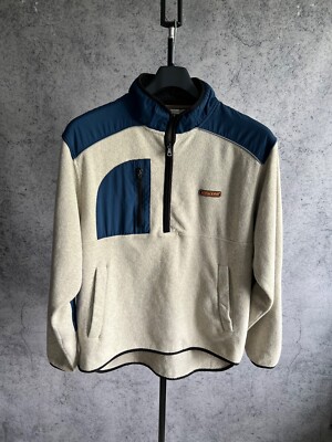 Kickers Fleece Sweatshirt Half Zip Mens size L With Nylon Trimming Y2K Casual