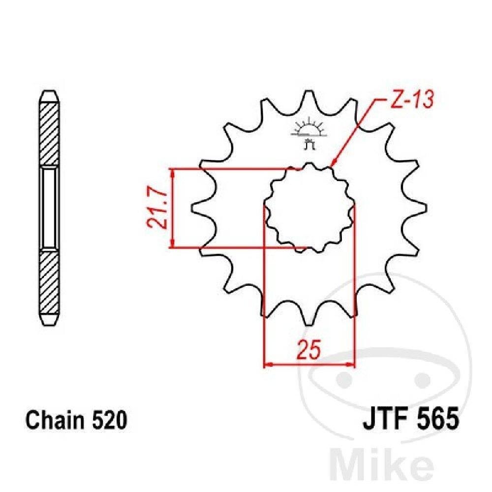 2021-2024 JT 520HDS2 SPROCKET 14 CROWN 51 SIS FANTIC MOTOR XX 250 CHAIN