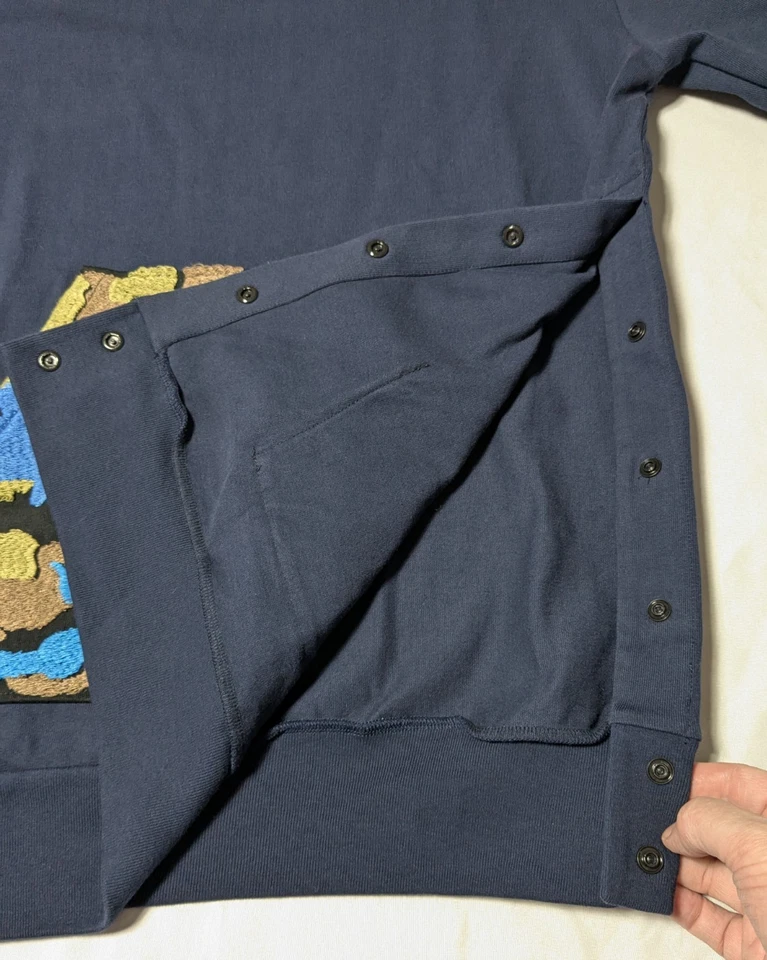 DRIFTER Hombres Mediano Azul Pullover Lado Snap Manga Corta Sudadera Hecha en EE. UU. USADA EN EXCELENTE ESTADO Foto 3 de 4