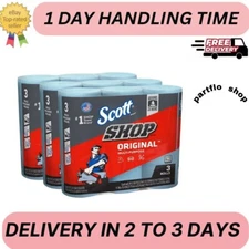 Blue Shop Towel Cleaning Wipes 3-Pack , Bundle of 9 Rolls