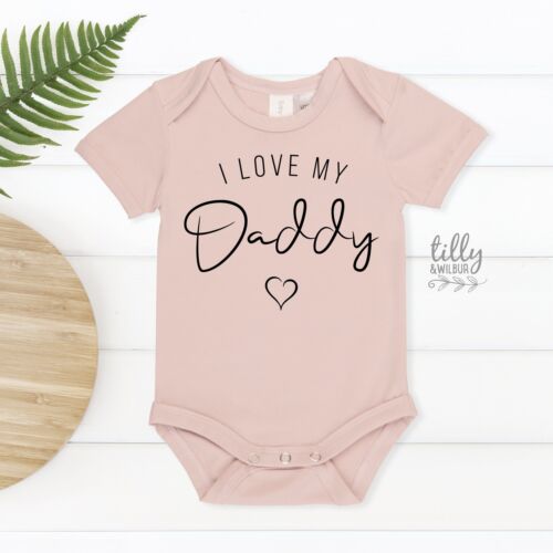 I Love My Daddy Bodysuit Or T-Shirt, Our 1st Father's Day Outfit, I Love You Dad - Photo 1/4