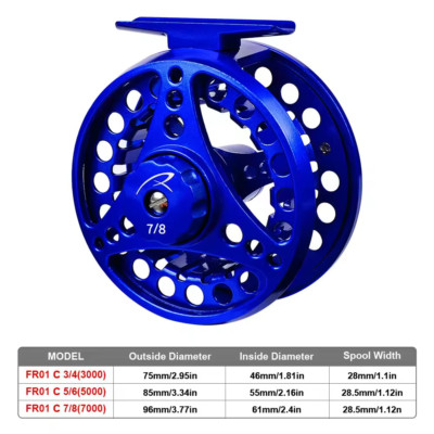 Horizon Blue Fly Angelrollen CNC Fliegenrolle große Laube Metallspule 5/6
