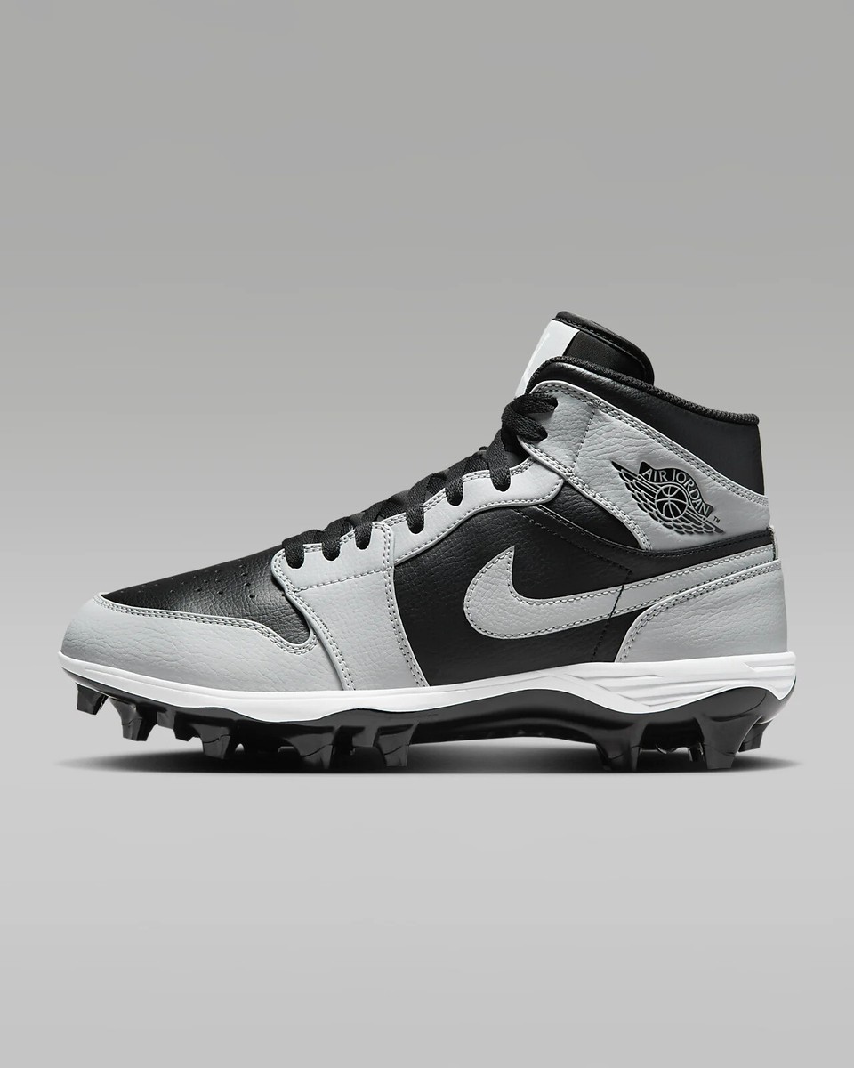 Nike Air Jordan 1 Mid TD Shadow Football Cleats FJ6805-002 Smoke Grey Men Sizes Nike Air Jordan 1 Mid TD Men main image 2