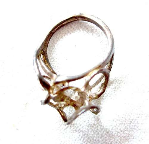 Vintage Brutalist 925 Unique Silver Spiral Ring Women Ladies Jewelry Size 5