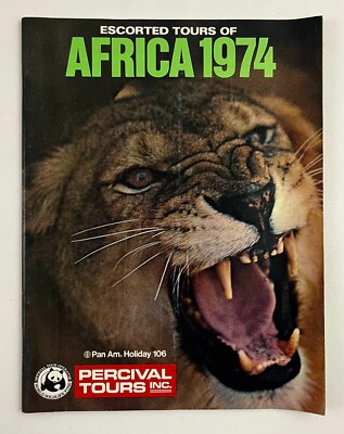 1974 Pan American Airlines Escorted Africa Tours Percival Vintage Travel Booklet