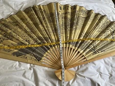  Bamboo Fan, Decorative wall Large Rave Festival handmade , Chinease/Japanese