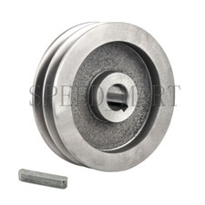 B Type Pulley Double V Groove Bore 28mm OD 120mm for B Belt Motor