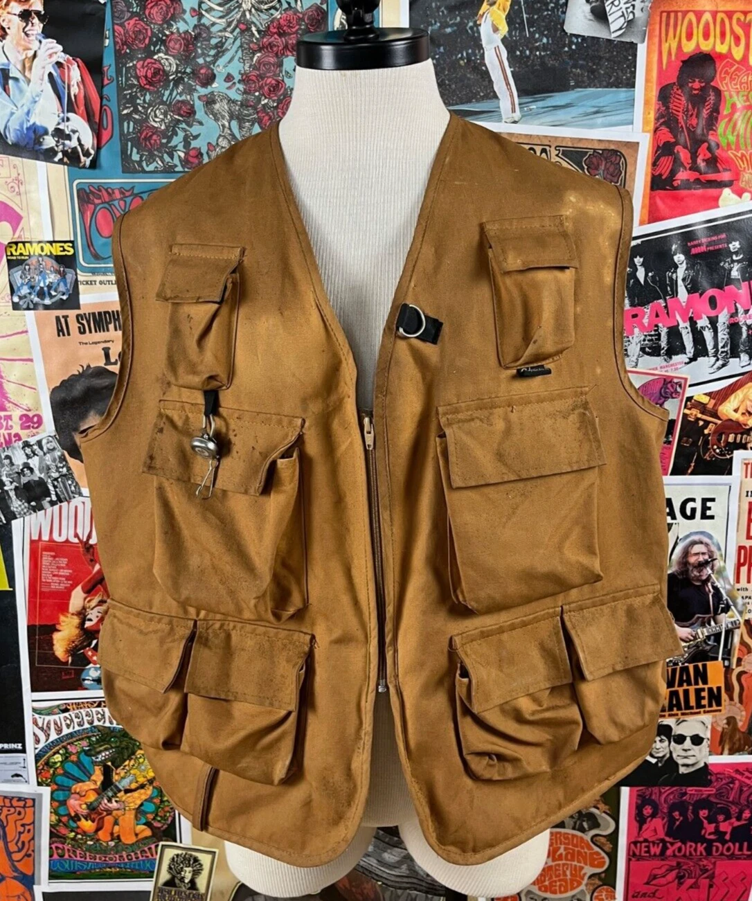 Vintage Khaki Columbia Sportswear Sportsman Fishing Utility Vest Men's XL Retro