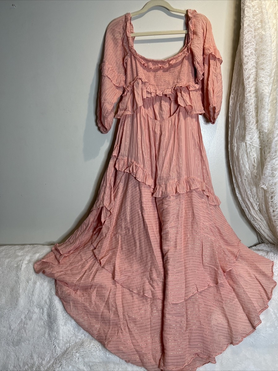 Free People X Spell & The Gypsy Clementine Mermaid Lurex Metallic Maxi Dress  XL | eBay