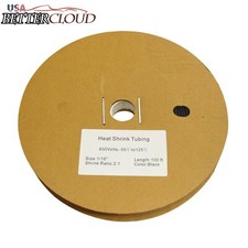 Black 1/16" 100 FT. 100' Feet 1.5mm Polyolefin 2:1 Heat Shrink Tubing Tube Cable