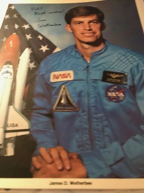Astronauta James D.Wetherbee Oryginalny znak. na karcie autografu NASA