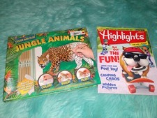 2 PC NEW Highlights July 2016  Educational Color  Play Jungle Animals Book