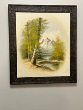 Mary Jane moncrief 1848-1888 original oil painting landscape framed