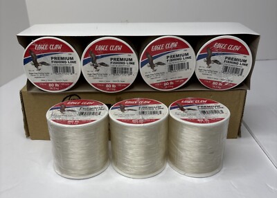 7 Spools Premium Eagle Claw Fishing Line 80 Pound Test 190 yds each spool New