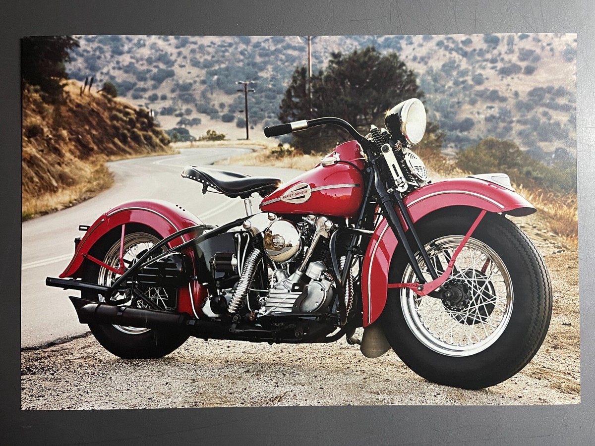 1941 Harley Davidson EL Motorcycle Picture, Print - RARE!! Awesome