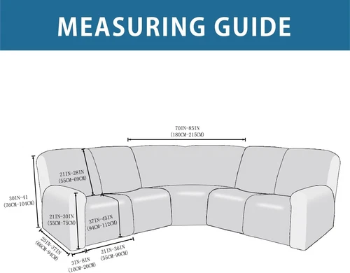 Anbausofabezug 5-Sitzer Ecksofa Couch Schonbezug Stretch Möbelbezug - Bild 128 von 134