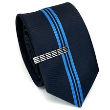 Men Necktie And Tie Bar Set Birthday Father’s Day Gift Necktie Tie Clip Set