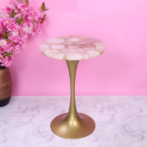 Rose Quartz Console Table Top, Corner Table Top home Decor - Picture 2 of 9