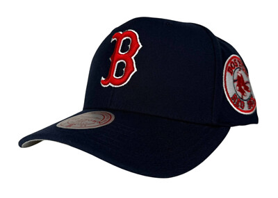 Mitchell & Ness MLB Boston Red Sox Navy Pro Crown Snapback Hat, Cap, New