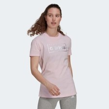 Image of ADIDAS Women's Pink Foil Box Graphic Tee RRP £20