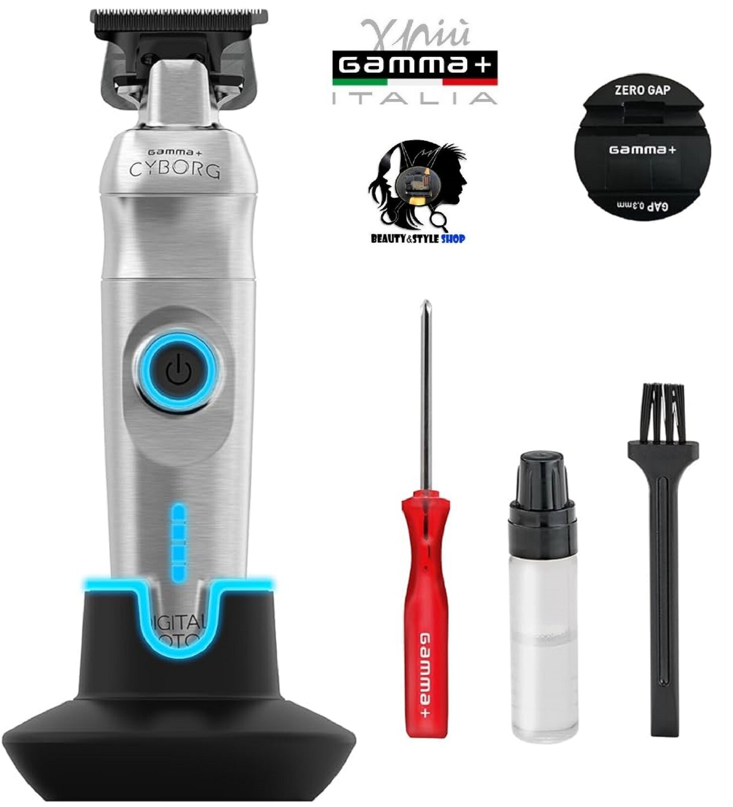 Gamma+ Cyborg Trimmer Metal Digital Brushless Motor Tosatrice Tagliacapelli