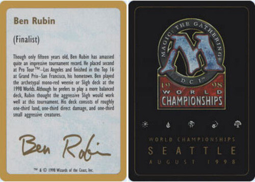 MTG 1998 Ben Rubin チャンピオンデッキ 新品未開封 Wizards of the Coast Magic The Gathering 1998 World
