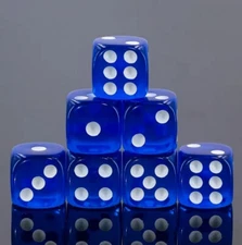 NEW Dice Set of 6 D6 (16mm) - Translucent Mix Colors - Make your own set.