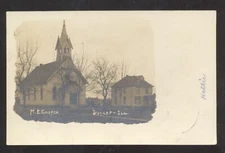 RPPC DUNLAP ILLINOIS METHODIST EPISCOPAL CHURCH VINTAGE REAL PHOTO POSTCARD