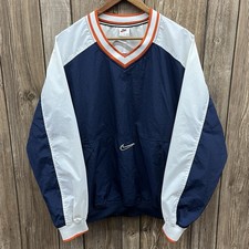Vintage Nike Center Swoosh Pullover Windbreaker Jacket 90s Blue White Size Large